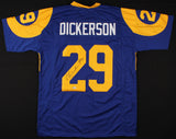 Eric Dickerson Signed Rams Blue Throwback Jersey Inscribed"HOF 99"(Beckett COA)