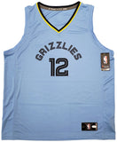 MEMPHIS GRIZZLIES JA MORANT AUTOGRAPHED BLUE FANATICS JERSEY XL ROY JSA 207962