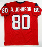 Andre Johnson Autographed Red Pro Style Jersey- JSA Witness Auth *8