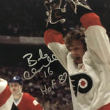 FRAMED Autographed/Signed LCB LINE Leach Bobby Clarke Barber 16x20 Photo JSA COA