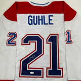 Autographed/Signed Kaiden Guhle Montreal White Hockey Jersey JSA COA