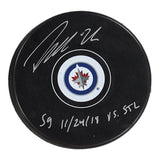 Patrik Laine Signed Winnipeg Jets Logo Puck (PSA COA) All Star Left Winger