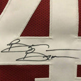 Framed Autographed/Signed Brian Bosworth 33x42 Oklahoma Red Jersey JSA COA