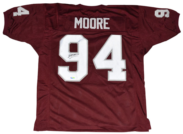 DAMONTRE MOORE AUTOGRAPHED TEXAS A&M AGGIES #94 MAROON JERSEY TRISTAR