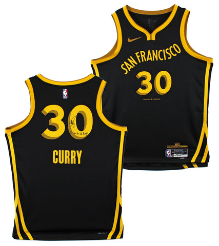 Stephen Curry "I Can Do All Things" Signed Black Nike 2023 City Ed. Jersey BAS W