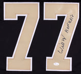 Willie Roaf Signed New Orleans Saints Black Jersey (JSA COA) NFL H.O.F. 2012 O.T