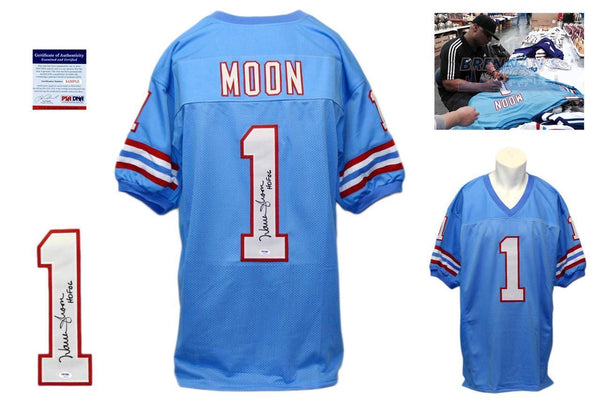 Warren Moon SIGNED Jersey - Beckett Authentic - Powder Blue