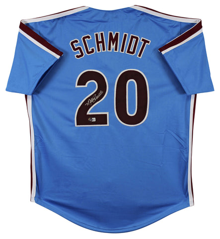 Mike Schmidt Authentic Signed Light Blue Pro Style Jersey Autographed BAS