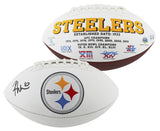 Steelers Roman Wilson Signed White Panel Logo Football W/ Case BAS Witnessed