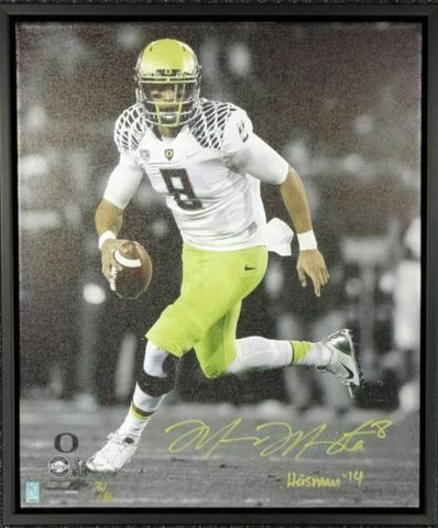 MARCUS MARIOTA AUTOGRAPHED SIGNED FRAMED 20X24 CANVAS PHOTO OREGON #/8 MM 91865