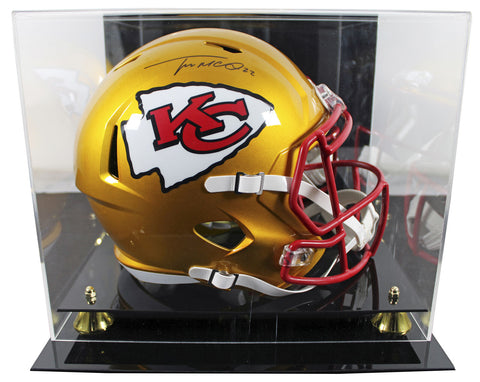 Chiefs Trent McDuffie Signed Flash Full Size Speed Rep Helmet W/ Case BAS Wit