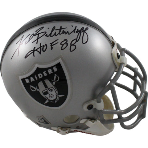 Fred Biletnikoff Signed Oakland Raiders VSR4 Auth Mini Helmet HOF BAS 44243