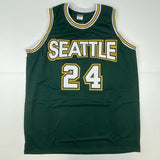 Autographed/Signed SPENCER HAYWOOD HOF 15 Seattle Green Jersey JSA COA Auto