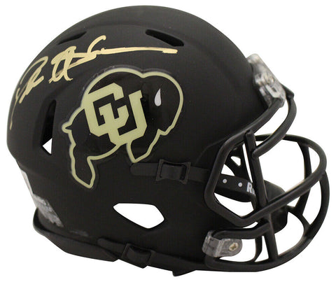 Deion Sanders Signed Colorado Buffaloes Black Mini Helmet Beckett 39623