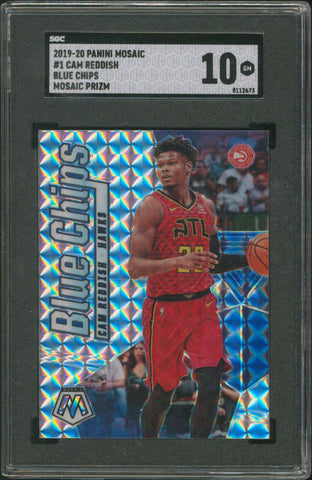 Cam Reddish 2019 Panini Mosaic #1 Blue Chips Mosaic Prizm Card Graded 10 SGC