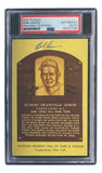 Bob Lemon Signed 4x6 Cleveland HOF Plaque Card PSA/DNA 85027780