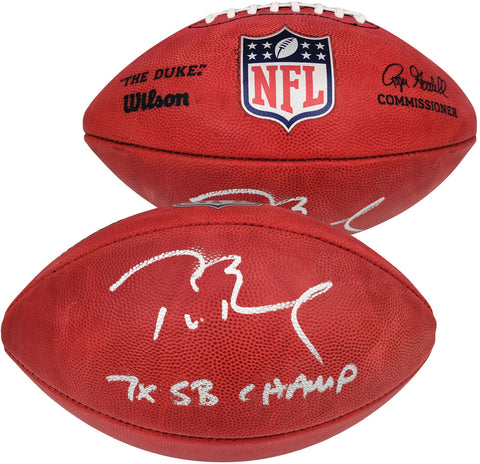 TOM BRADY AUTOGRAPHED NFL FOOTBALL BUCCANEERS 7X SB CHAMP FANATICS 202365