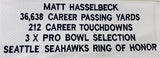 Matt Hasselbeck Signed Seattle Seahawk Career Stat Jersey (Beckett) Quarterback