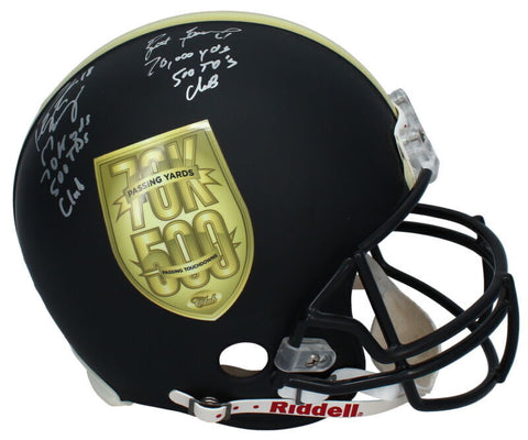 Peyton Manning & Brett Favre Signed "70K YDS 500 TD" Helmet Fanatics LE 4/150