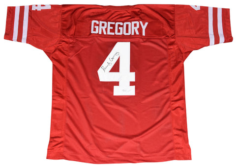 RANDY GREGORY AUTOGRAPHED NEBRASKA CORNHUSKERS #4 RED JERSEY JSA