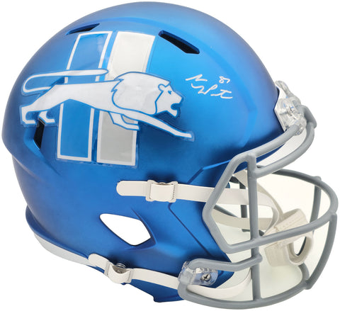 SAM LAPORTA AUTOGRAPHED LIONS MATTE BLUE FULL SIZE HELMET BECKETT 230025