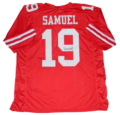 DEEBO SAMUEL SIGNED AUTOGRAPHED SAN FRANCISCO 49ERS #19 RED JERSEY BECKETT