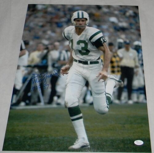 DON MAYNARD AUTOGRAPHED SIGNED NEW YORK JETS 16x20 PHOTO JSA W/ HOF 87