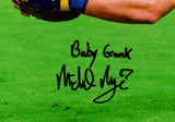 Michael Mayer Signed Notre Dame 16x20 Stretch Photo w/Baby Gronk- Beckett W Holo