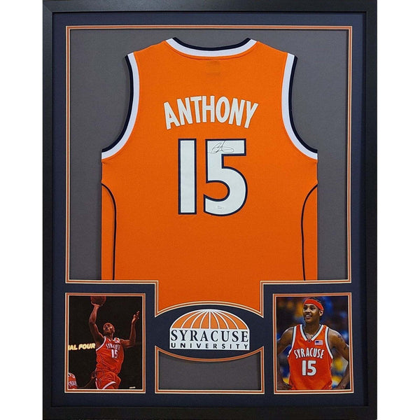 Carmelo Anthony Autographed Signed Framed Syracuse Jersey JSA