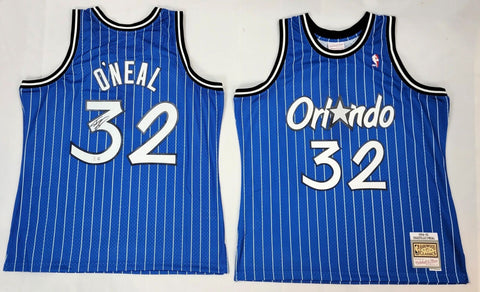 Shaquille O'Neal Signed Magic Blue 1994-95 M&N Swingman Jersey Beckett Witnessed