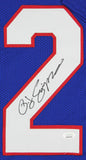 O.J. Simpson Authentic Signed Blue Jersey Autographed JSA Witness