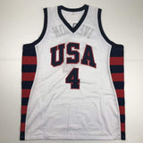 Autographed/Signed Allen Iverson United States USA White Olympics Jersey JSA COA