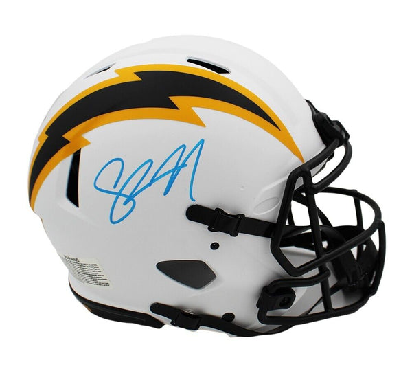 Shawne Merriman Signed Los Angeles Chargers Speed Authentic Lunar NFL Helmet