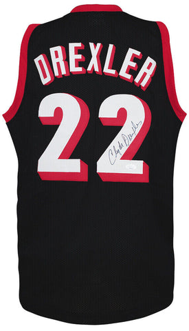 Clyde Drexler Signed Black 'The Glide' T/B Custom Basketball Jersey - (JSA COA)