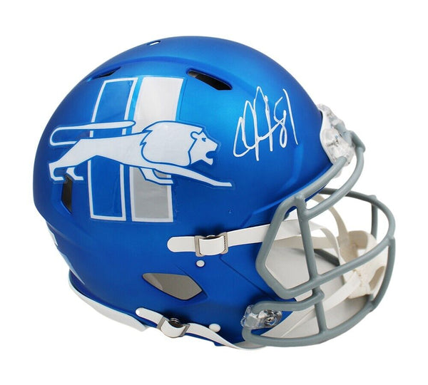 Calvin Johnson Signed Detroit Lions Speed Authentic Alternate 2023 NFL Helmet