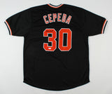 Orlando Cepeda Signed San Francisco Giants Black Jersey (JSA COA) 1967 N.L.MVP