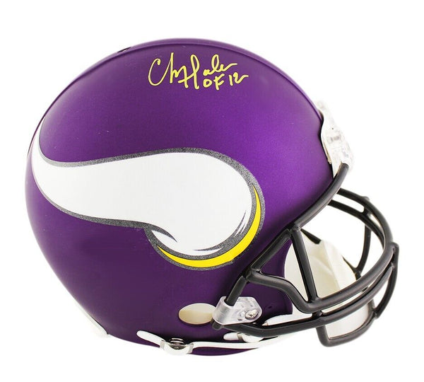 Chris Doleman Signed Minnesota Vikings Current Authentic Helmet- HOF 12 Insc