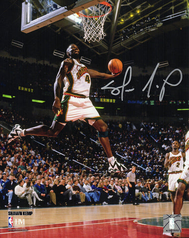 Shawn Kemp Signed Supersonics Ball In Hand Action 8x10 Photo - (SCHWARTZ COA)