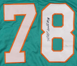 Richmond Webb Signed Miami Dolphins Teal Jersey (JSA COA) 7xPro Bowl O-Lineman