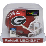 Carson Beck Autographed Georgia Bulldogs Flash Speed Mini Helmet Beckett 47537