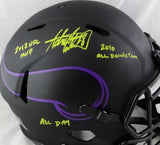 Adrian Peterson Signed Vikings F/S Eclipse ProLine Helmet w/3Insc-Beckett W Auth