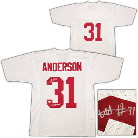 ALABAMA WILL ANDERSON AUTOGRAPHED WHITE JERSEY TERMINATOR BECKETT WITNESS 209475