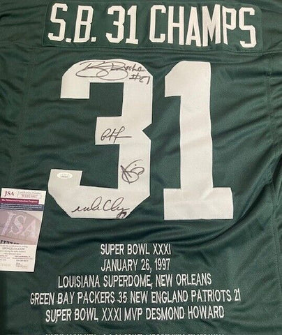 Green Bay Super Bowl XXXI #31 Jersey Signed by 4 Packers Starters (JSA COA)