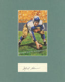 Mel Hein Signed Cut Matted With Goal Line Art Card Beckett 45022