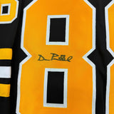 Autographed/Signed David Pastrnak Boston Black Hockey Jersey Beckett BAS COA #2