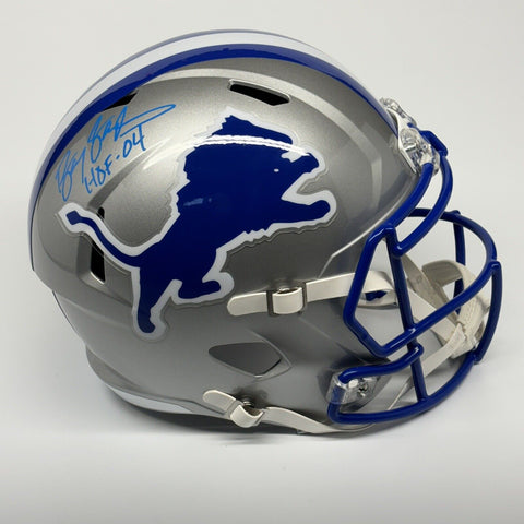 Barry Sanders Signed Autographed Detroit Lions Full Size Replica Helmet HOF BAS