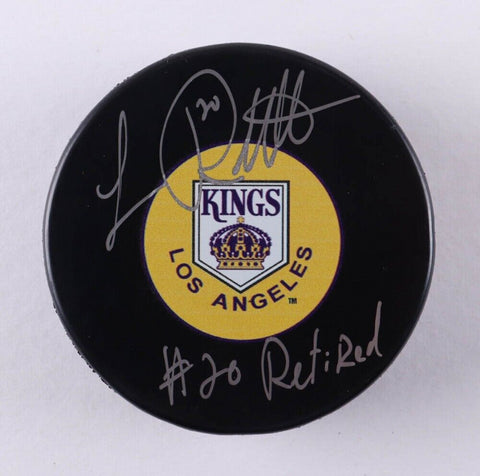 Luc Robitaille Signed Los Angeles Kings Logo Puck Inscribed "#20 Retired" (COJO)