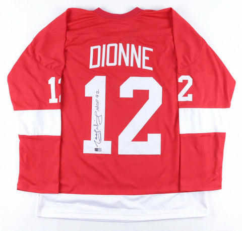 Marcel Dionne Signed Red Wings Jersey Inscribed HOF 92 (Tristar Holo) 700+ Goals