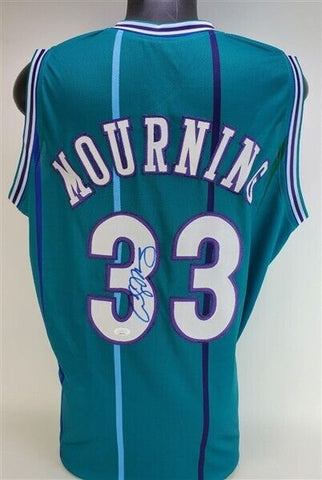 Alonzo Mourning Signed Charlotte Hornets Jersey (JSA COA) 7x NBA All-Star Center