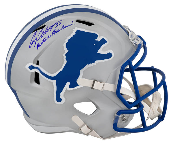 Cory Schlesinger Signed Lions Riddell Full Size Replica Helmet w/INS - (SS COA)